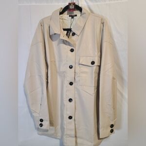 PAPERMOON NWT L Faux Leather Cream Shaket 133